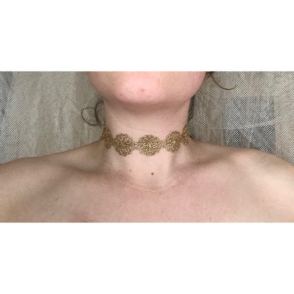 Urban Outfitters Jewelry - [SOLD] Gold Lace Choker